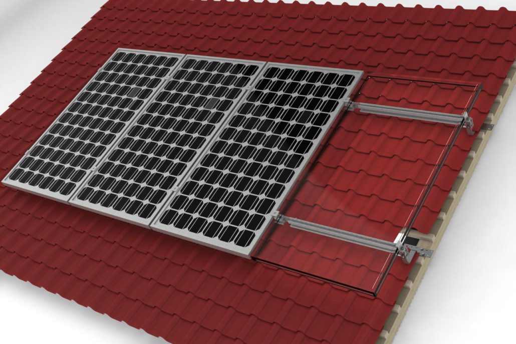 suportes de painel solar fotovoltaico profissional para telhado de telha
